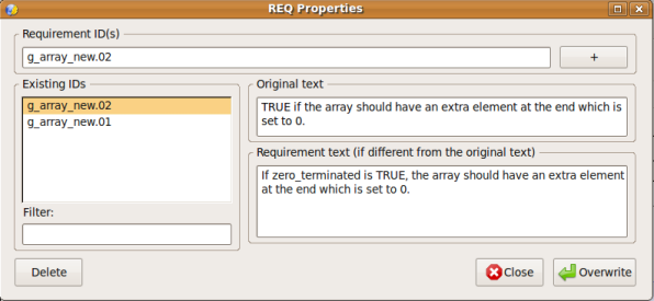 Marking up the requirements